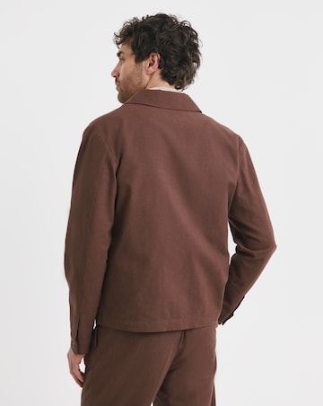 Linen Blend Utility Tailored Jacket