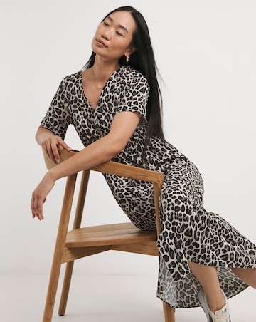 Leopard Printed Button Through Dress