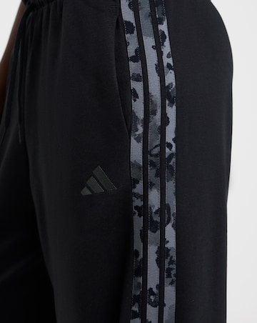 adidas Wide Leg Leopard Print 3 Stripe Jogger