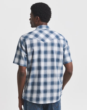 Wrangler Western Check Shirt - Blue/White