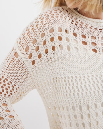 Ivory Crochet Long Sleeve Jumper