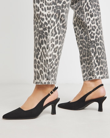 Verona Pointed Toe Slingback Heels - Wide Fit (E)