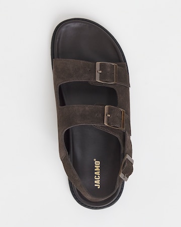 Suede Buckle Backstrap Sandal Wide