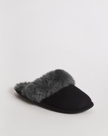 Elyse Faux Fur Mule Slippers - Extra Wide Fit (EEE)