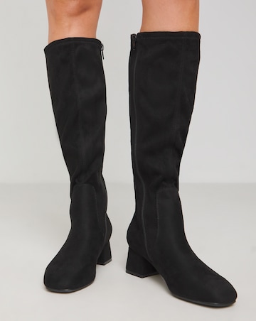 Demi Knee Kigh Heeled Boot - Wide Fit (E) & Super Curvy/Curvy Plus Calf