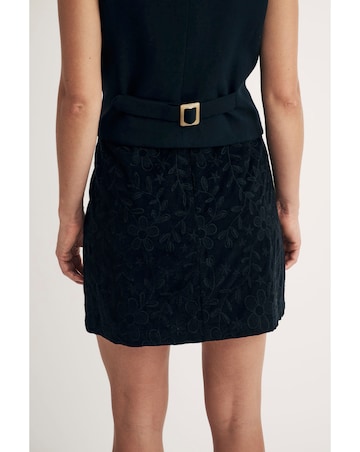 NOBODY'S CHILD Black Stockholm Printed Cord Mini Skirt