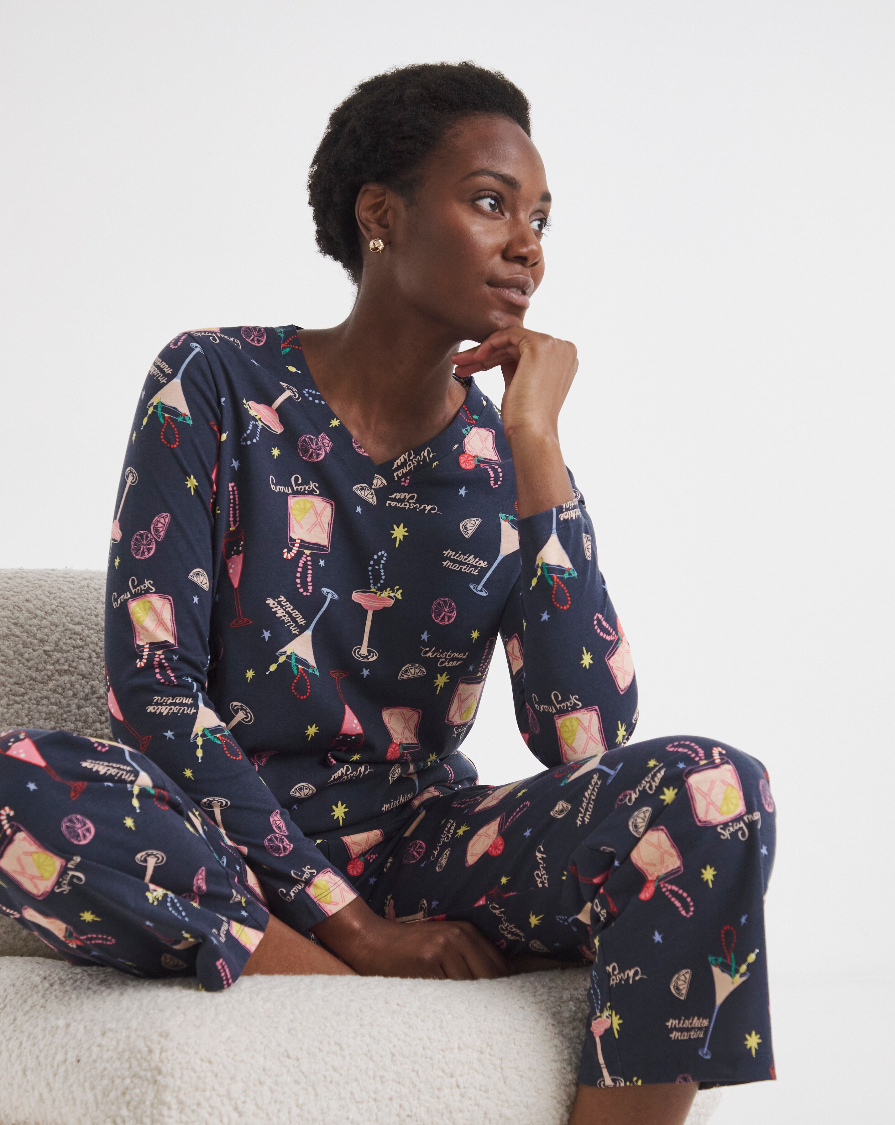 JD Williams Value Pyjama Set Cocktail Print