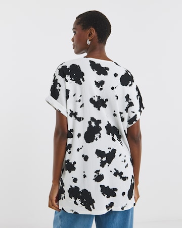 V-Neck Zip Front Longline Top