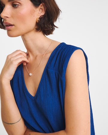 Tie Front Fine Pleat Vest