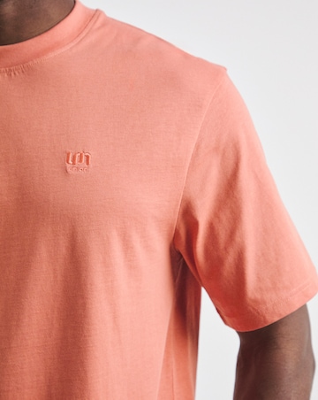 Union Embroid T-Shirt Long-Orange