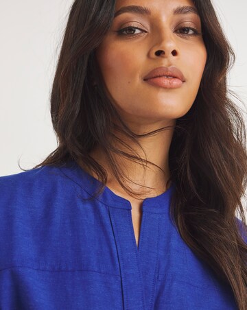 Cobalt Short Sleeved Linen Top