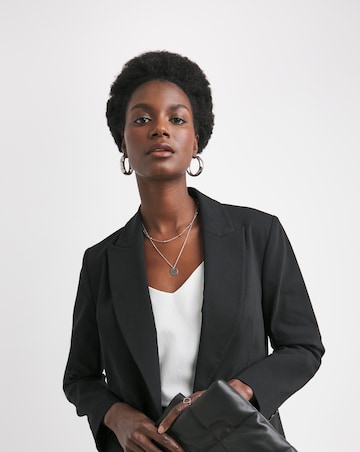 Stretch Poplin Single Breasted Blazer