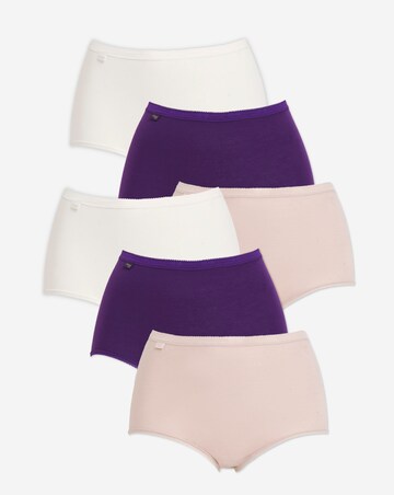 Sloggi (6 Pack) Basic Maxi Cotton Knickers Purple Mix