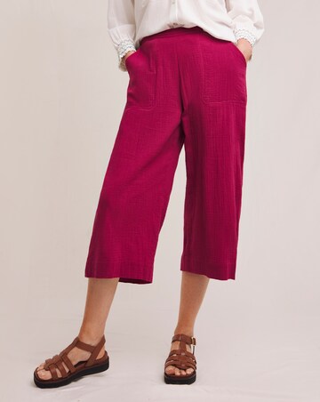 Julipa Cropped Pure Cotton Textured Trousers