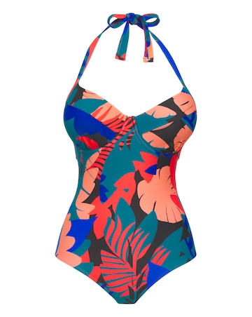 Tropical Padded Underwired Plunge Swimsuit