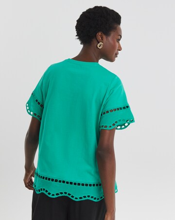 Pure Cotton Green Broderie T-Shirt