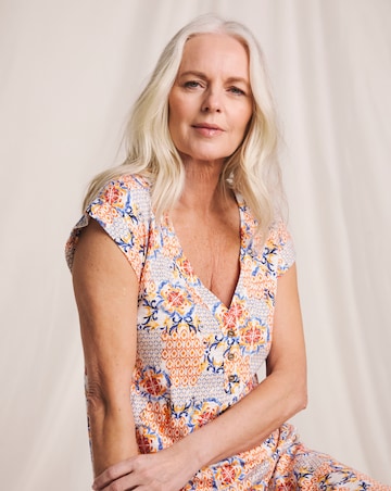 Julipa Pure Cotton Slub Printed Midi Dress