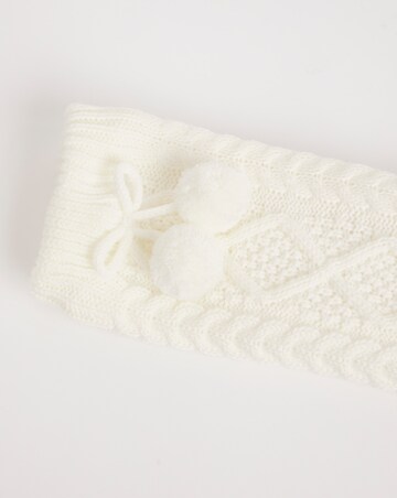 Thermal Cable Knit Fleece Lined Slipper Socks - Cream