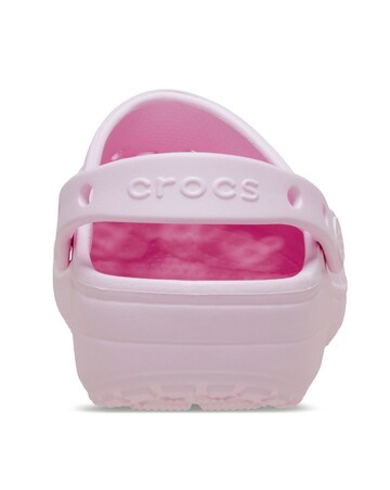 Crocs Pink Floral Cut Out Clogs -Standard Fit (D)