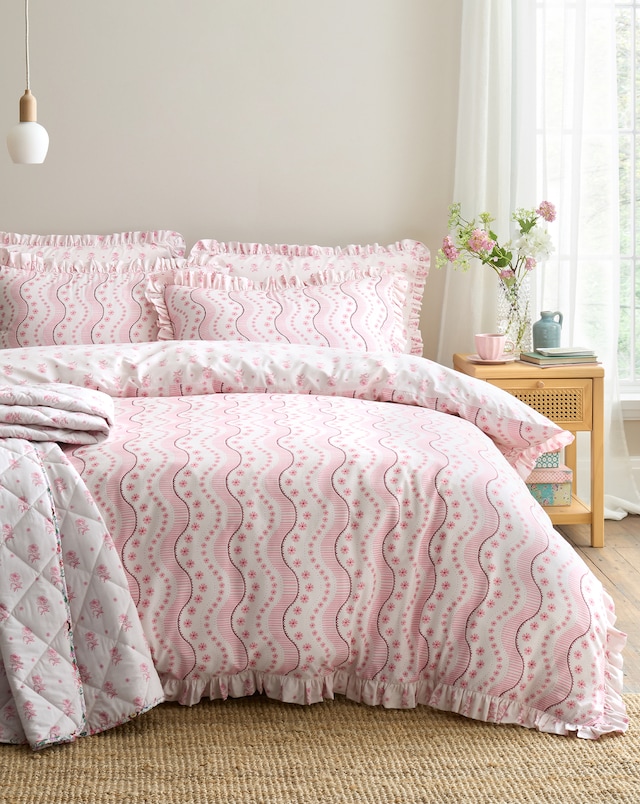 Cath Kidston Spitalfield Silk Stripe 100% Cotton Duvet Cover Set