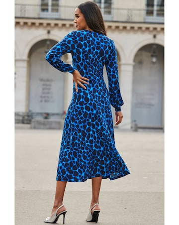 Sosandar Moroccan Tile Waist Detail Midi Dress