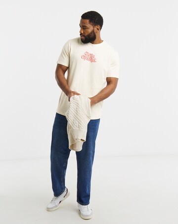 Jack & Jones Christmas Back Graphic T-Shirt - Cream