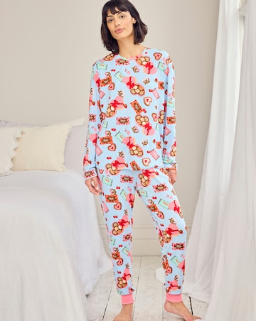 Chelsea Peers Classic Crew Neck Pyjama Set Chocolate Box Print