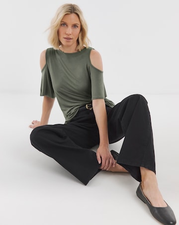 Cold Shoulder Longline Swing Top