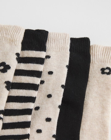 Pretty Secrets 5 Pair Pack Ankle Socks Wide Fit Mono