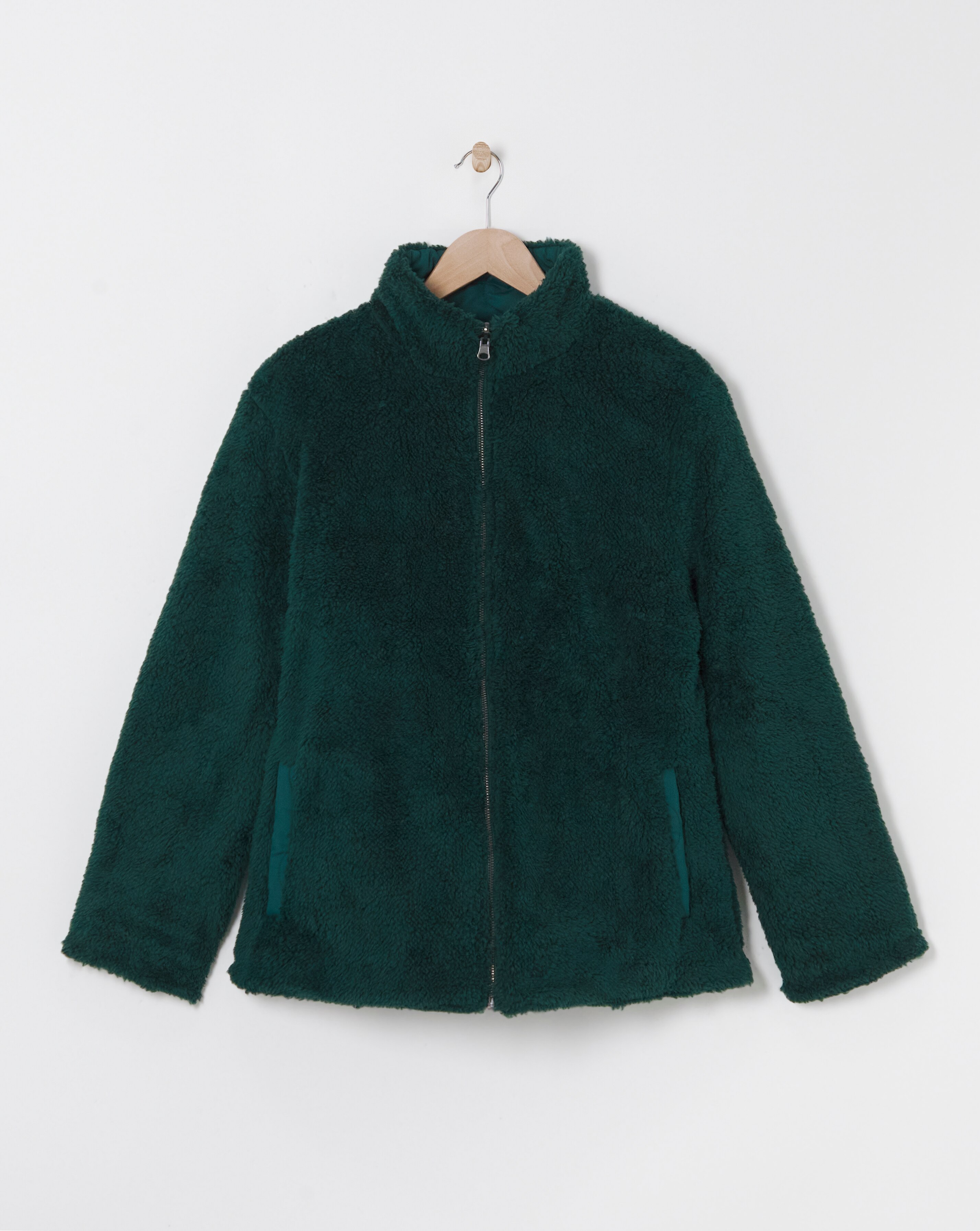 Teal Reversible Borg Quilted Jacket