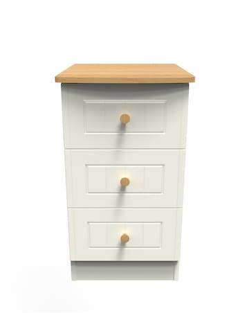 Frances Ready Assembled 3 Drawer Bedside