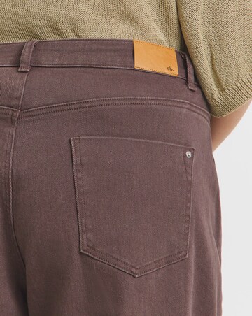 Simply Be Chocolate Pleat Wide Leg Jeans