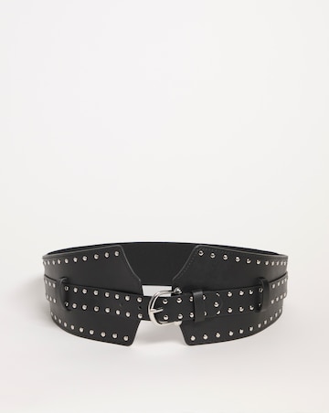 Black Studded Wrap Detail Waist Belt