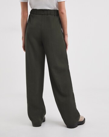 Olive Twill Wide Leg Trouser