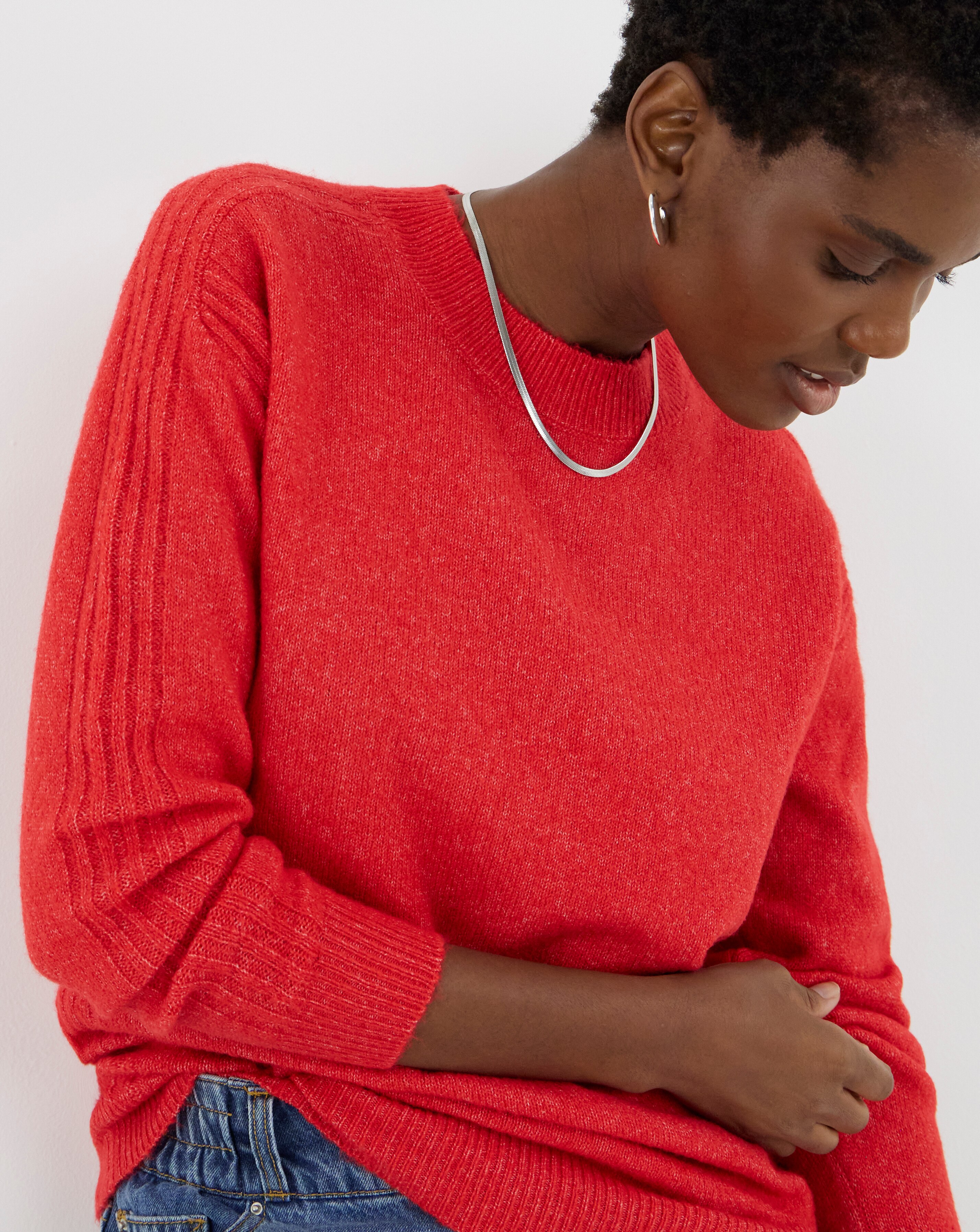 Cosy Yarn Red Crew Neck Jumper