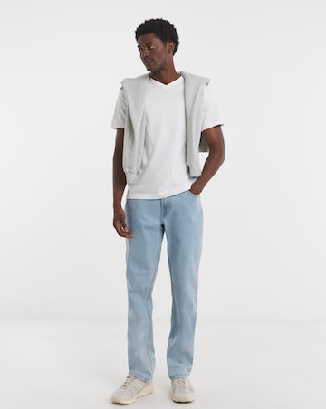 Pure Cotton V-Neck T-Shirt- White