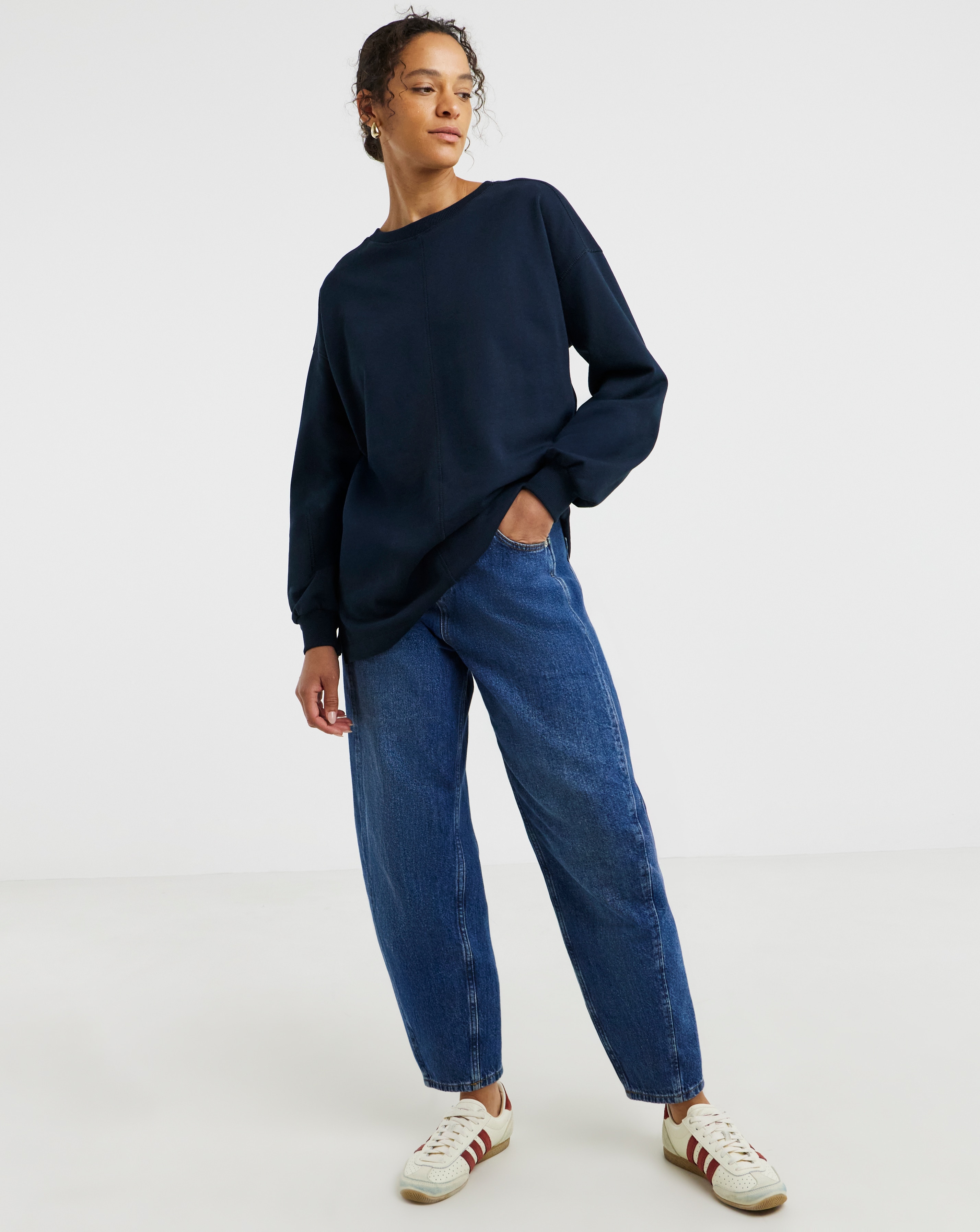 Crew Neck Longline Sweatshirt | JD Williams