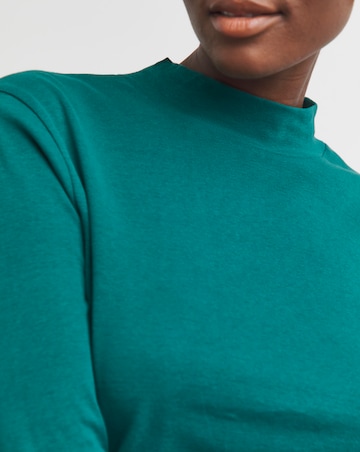 Pine Green Turtle Neck Long Sleeve Top