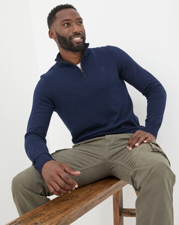 FatFace Rye Cotton Cashmere 1/4 Zip Jumper