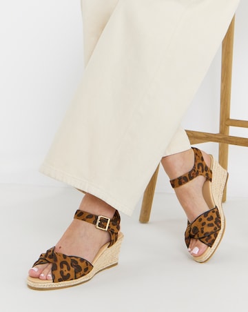 Blaze Twist Detail Espadrille Wedge Sandals - Extra Wide Fit (EEE)