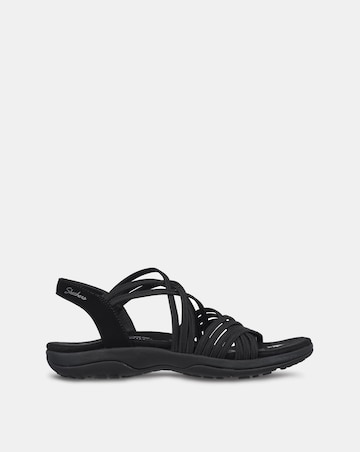 Skechers Black Reggae Slim Sunnyside Strappy Trekker Sandals -Wide Fit (E)