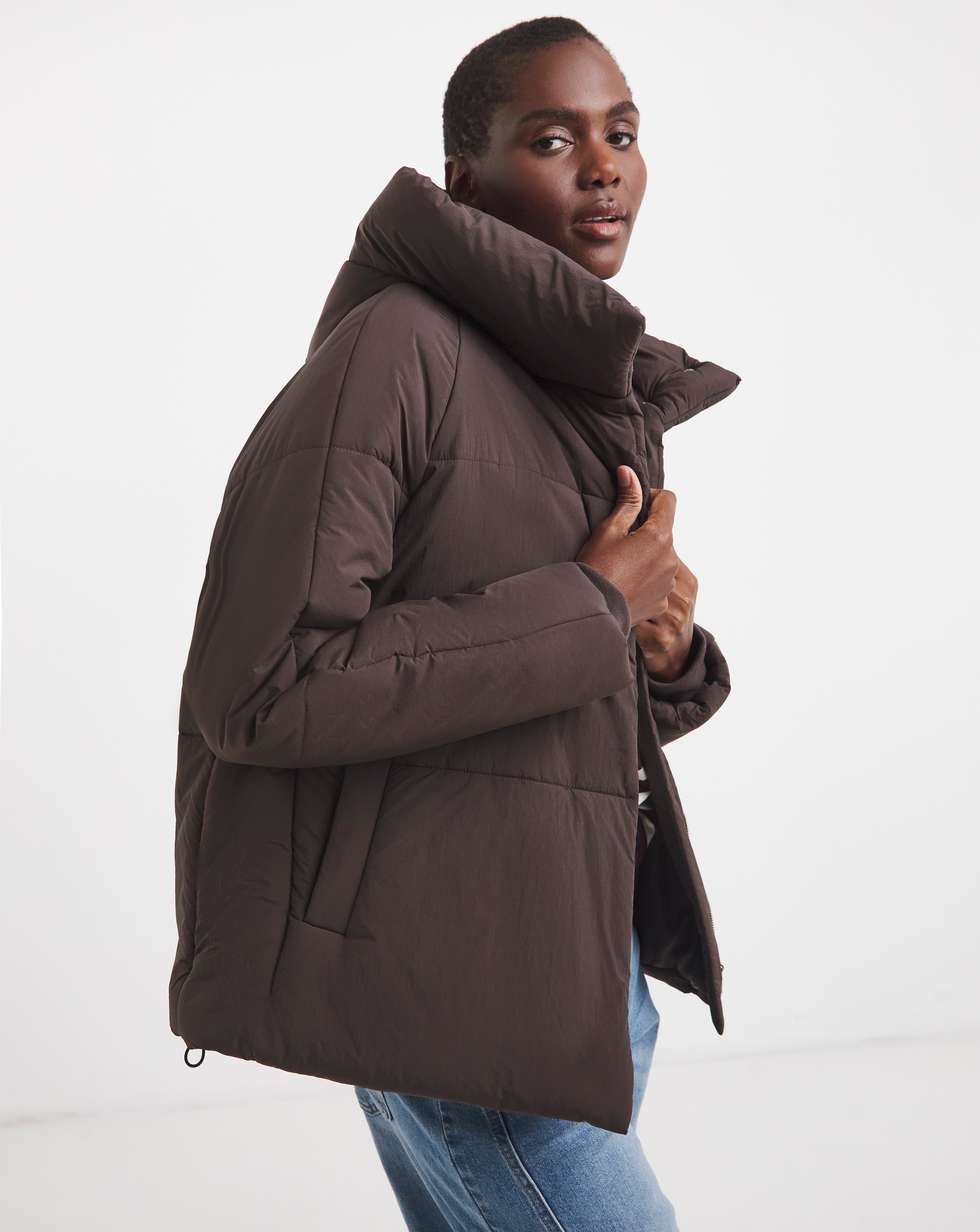 Chocolate Funnel Neck Padded Coat | JD Williams Chocolate Funnel Neck Padded Coat | JD Williams