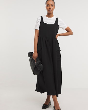 Textured Fabric Pinafore Dress