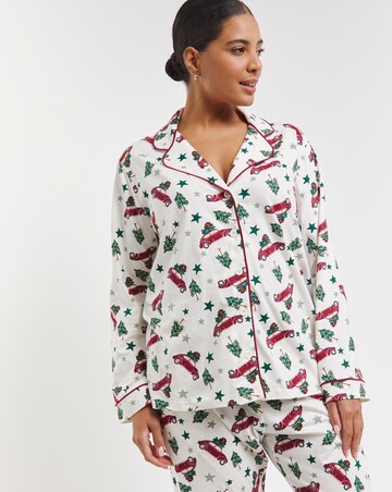 Christmas Print Button Through Pyjama Set