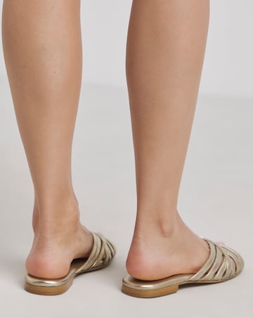 Tulip Metallic Strappy Mules - Extra Wide Fit (EEE)