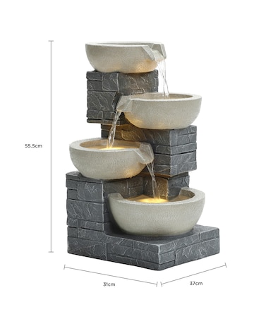Charles Bentley 4 Tier Cascading Bowls Water Feature