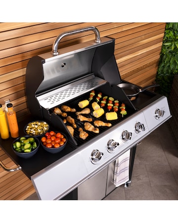 Charles Bentley 4 Burner Gas BBQ with Side Burner