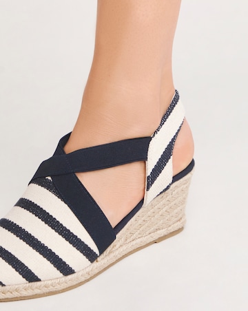 Cassie Crossover Elasticated Espadrille Sandals - Extra Wide Fit (EEE)