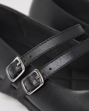 Heavenly Soles Alexis Classic Mary Janes With Two Straps - Extra Wide Fit (EEE)