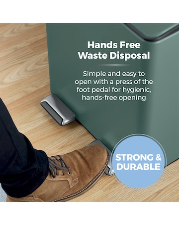 Tower 40L Recycling Pedal Bin Green